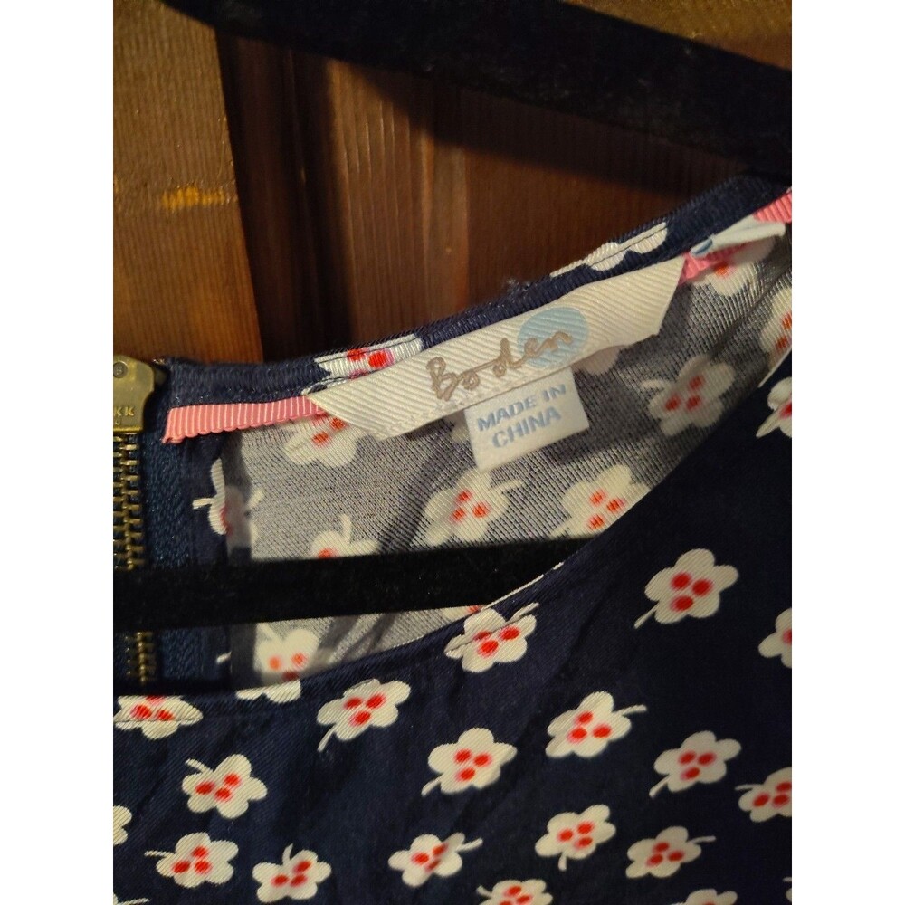 Boden Top Womens 8 Blue Pink Floral 3/4 Sleeves Casual Arie - Picture 2 of 5
